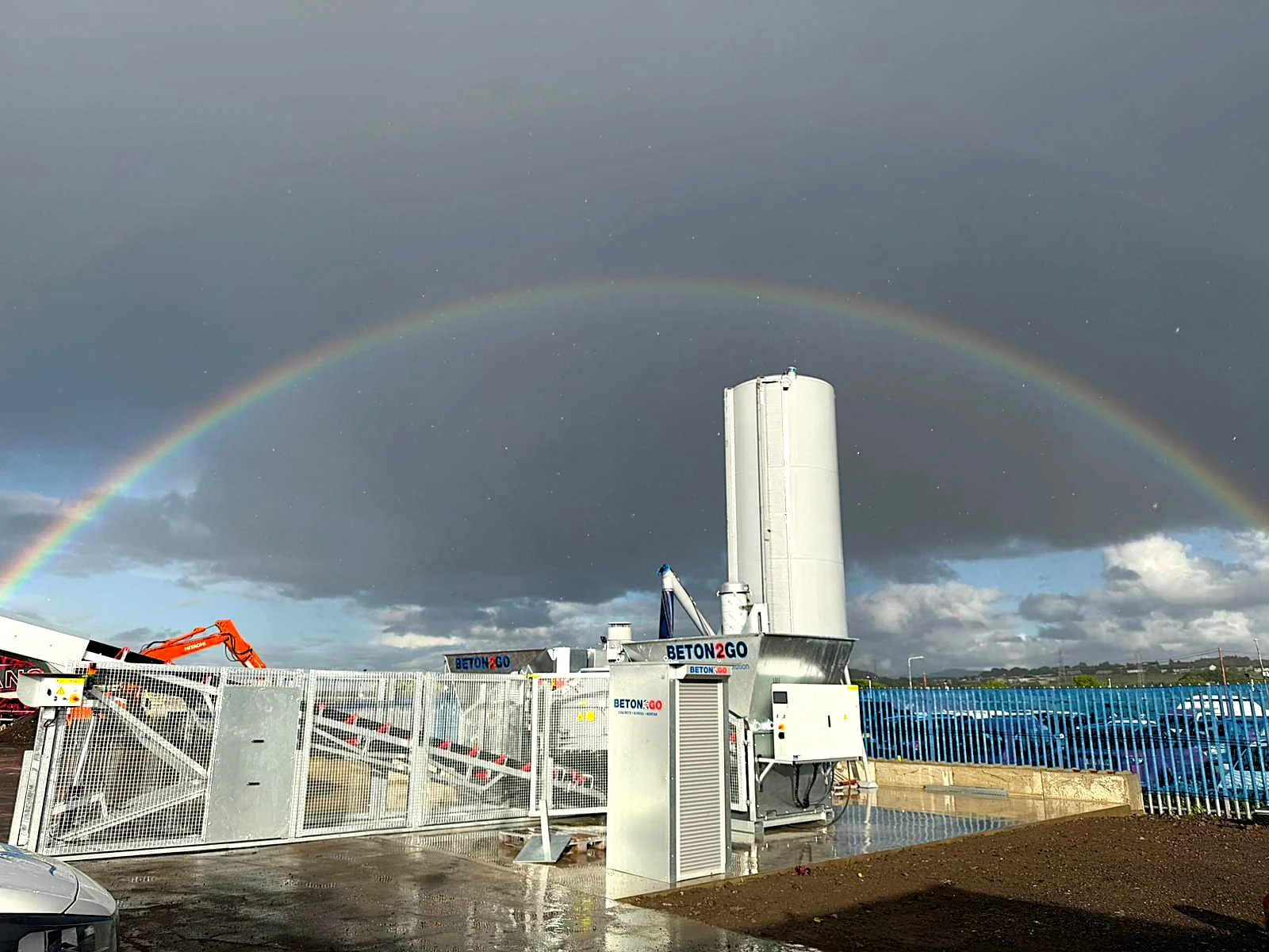 Rainbow over the newly installed Paton Mix concrete plant